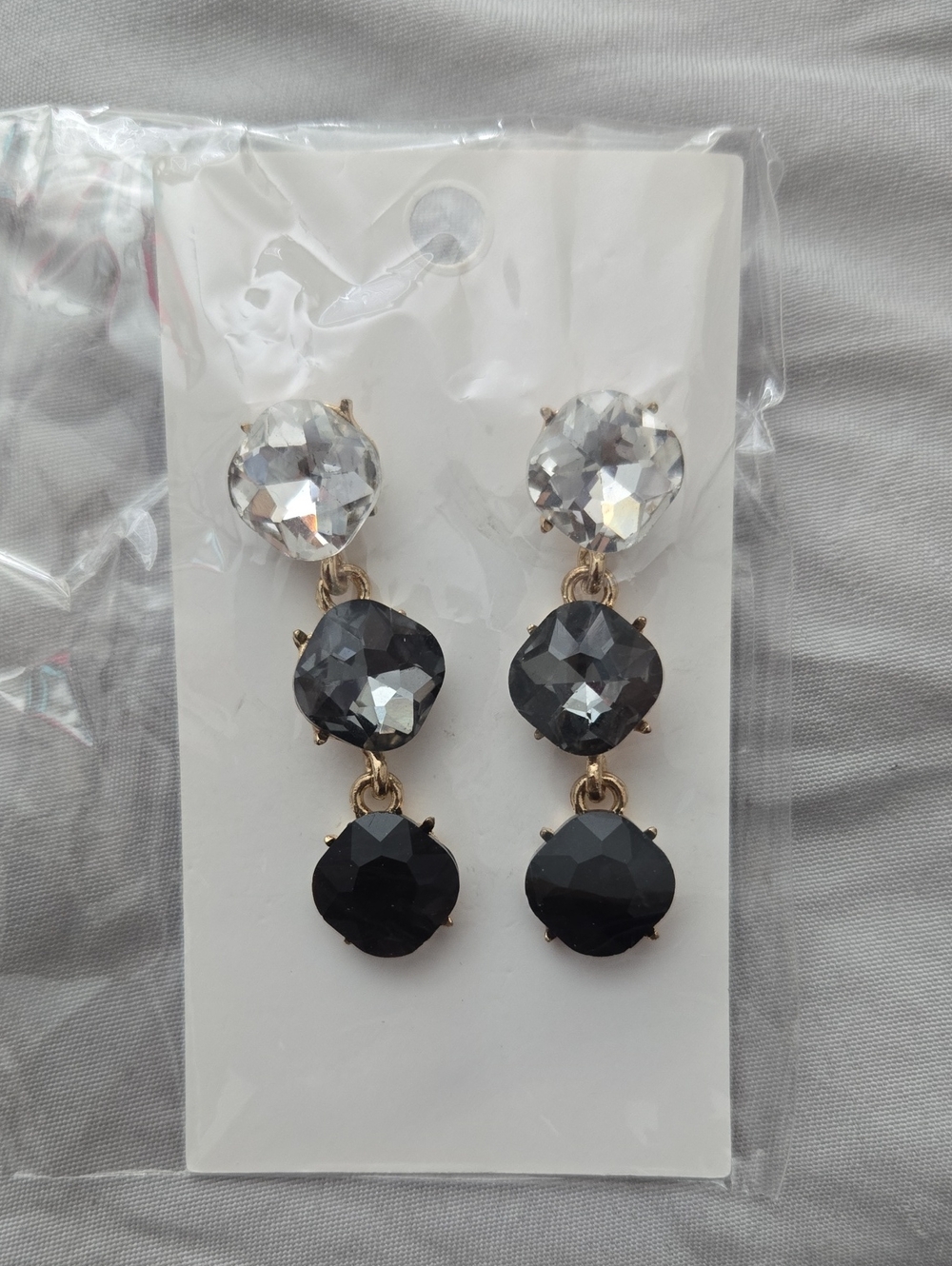 Elegant Gold and Black Drop Earrings